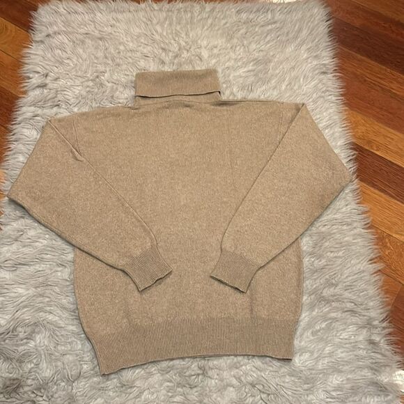 County shop cashmere vintage tan turtle neck sweater size large - Picture 4 of 4